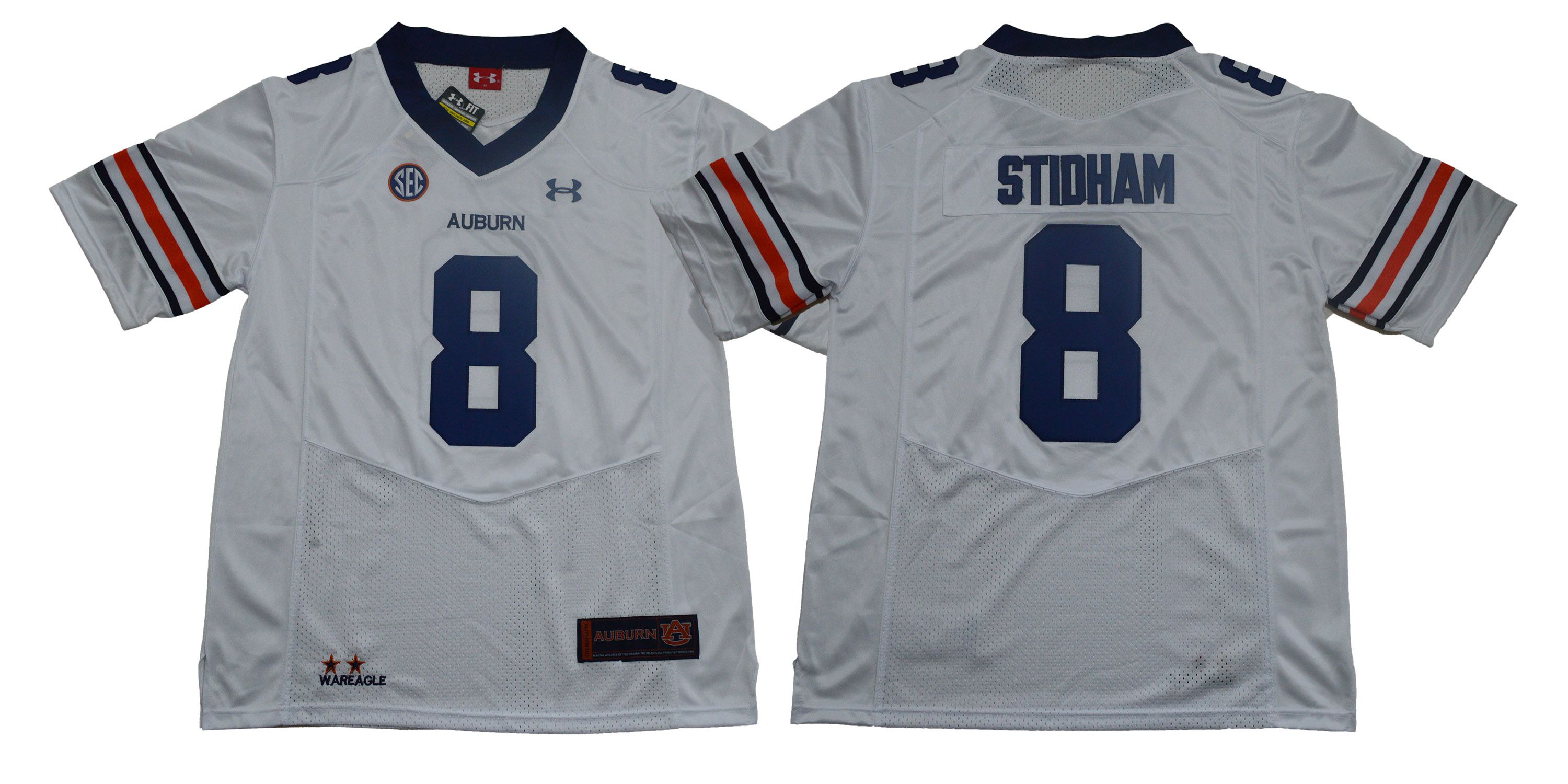 Men Auburn Tigers 8 Stidham White SEC NCAA Jerseys